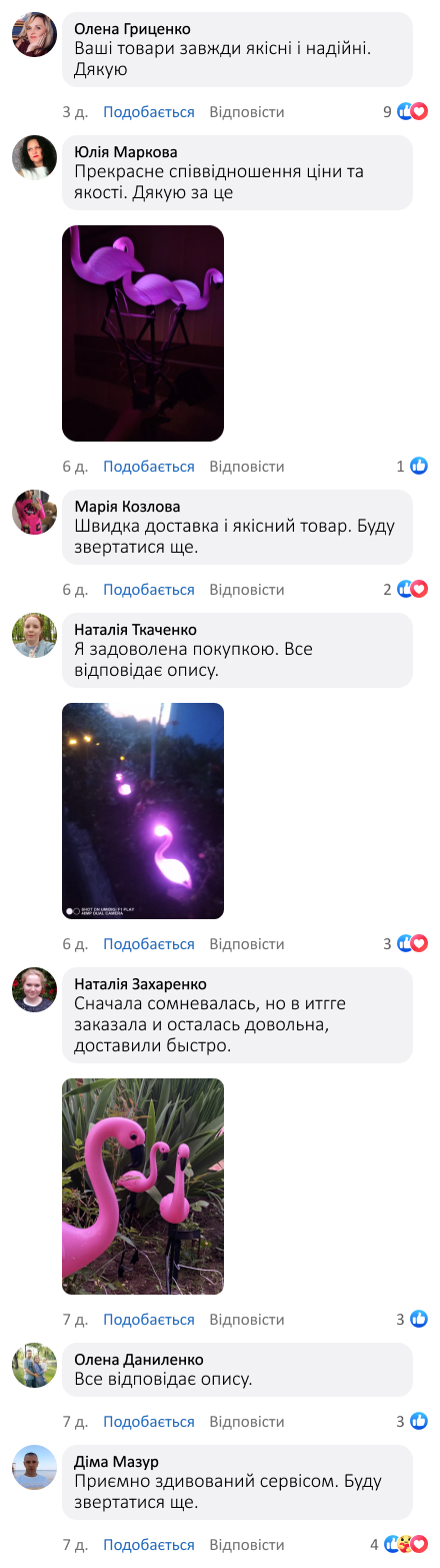 Садові світильники «Фламінго»