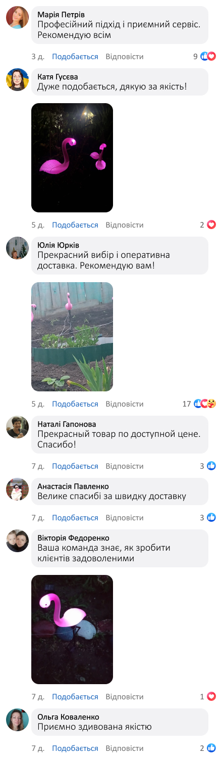 Садові світильники «Фламінго»